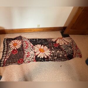 Desigual Floral Black and Red Scarf